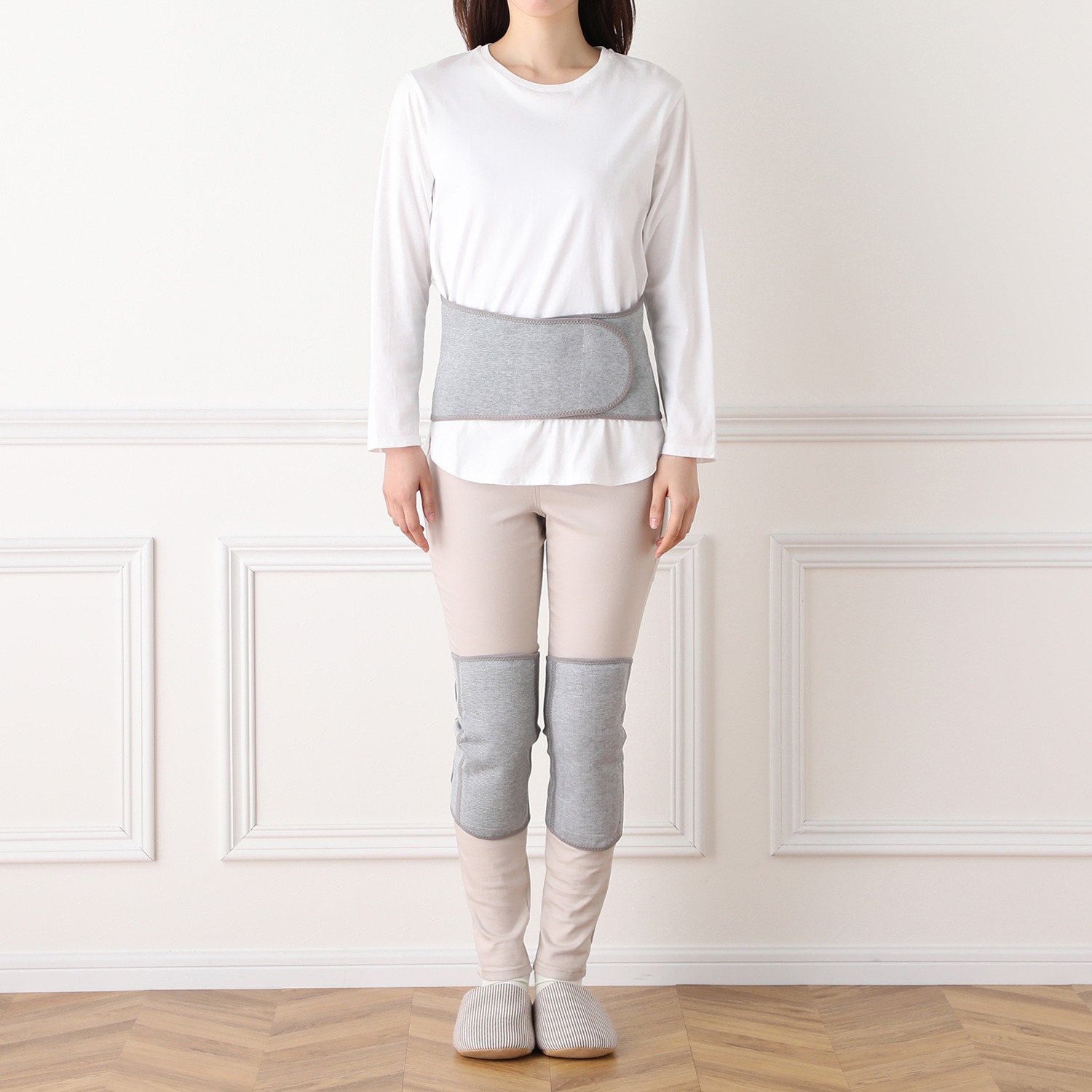 ふかふかムートン 暖かウォーマー 腰＆ひざセット