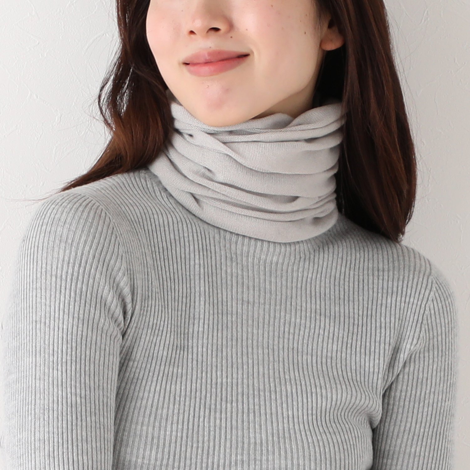 ハセガワ カシミヤよりも細い スパンシルク 無縫製ネックウォーマー