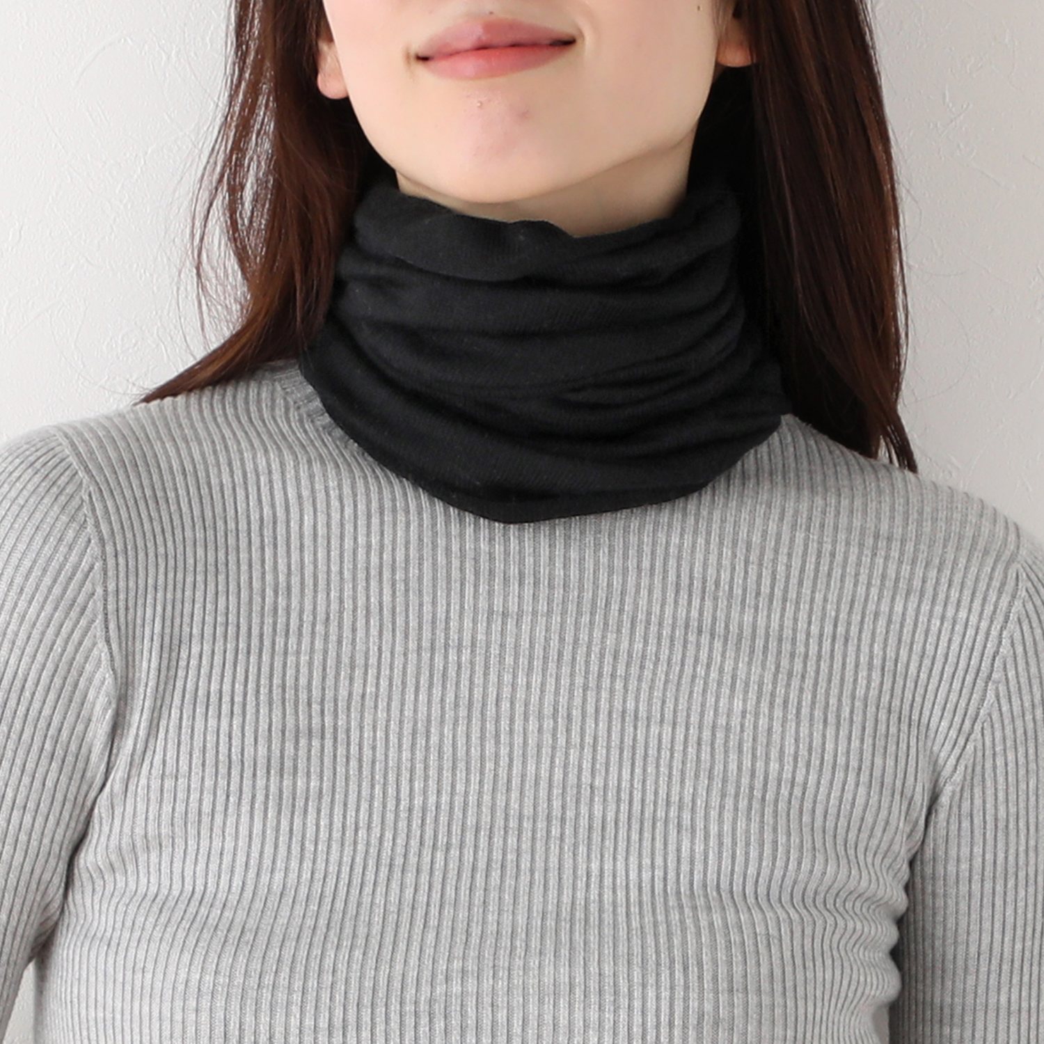 ハセガワ カシミヤよりも細い スパンシルク 無縫製ネックウォーマー