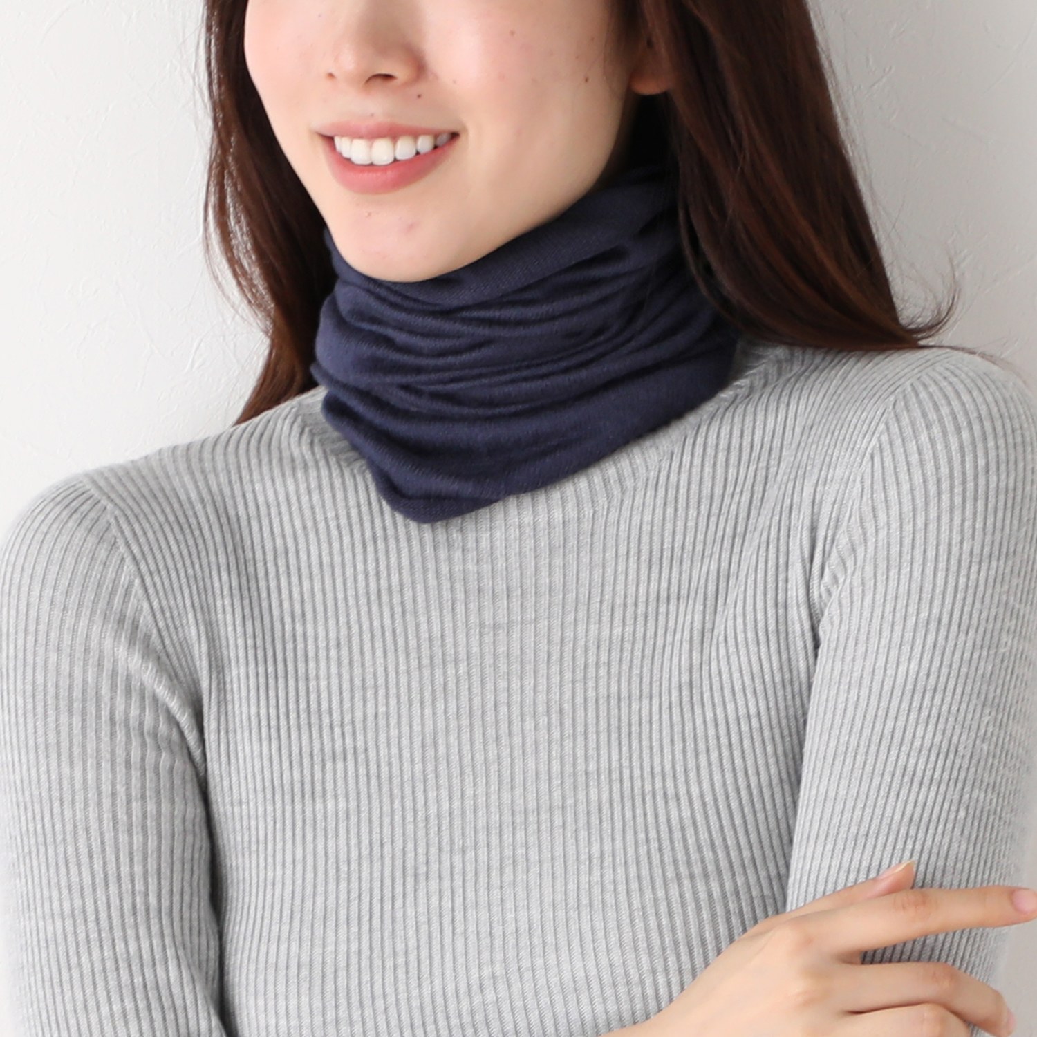 ハセガワ カシミヤよりも細い スパンシルク 無縫製ネックウォーマー
