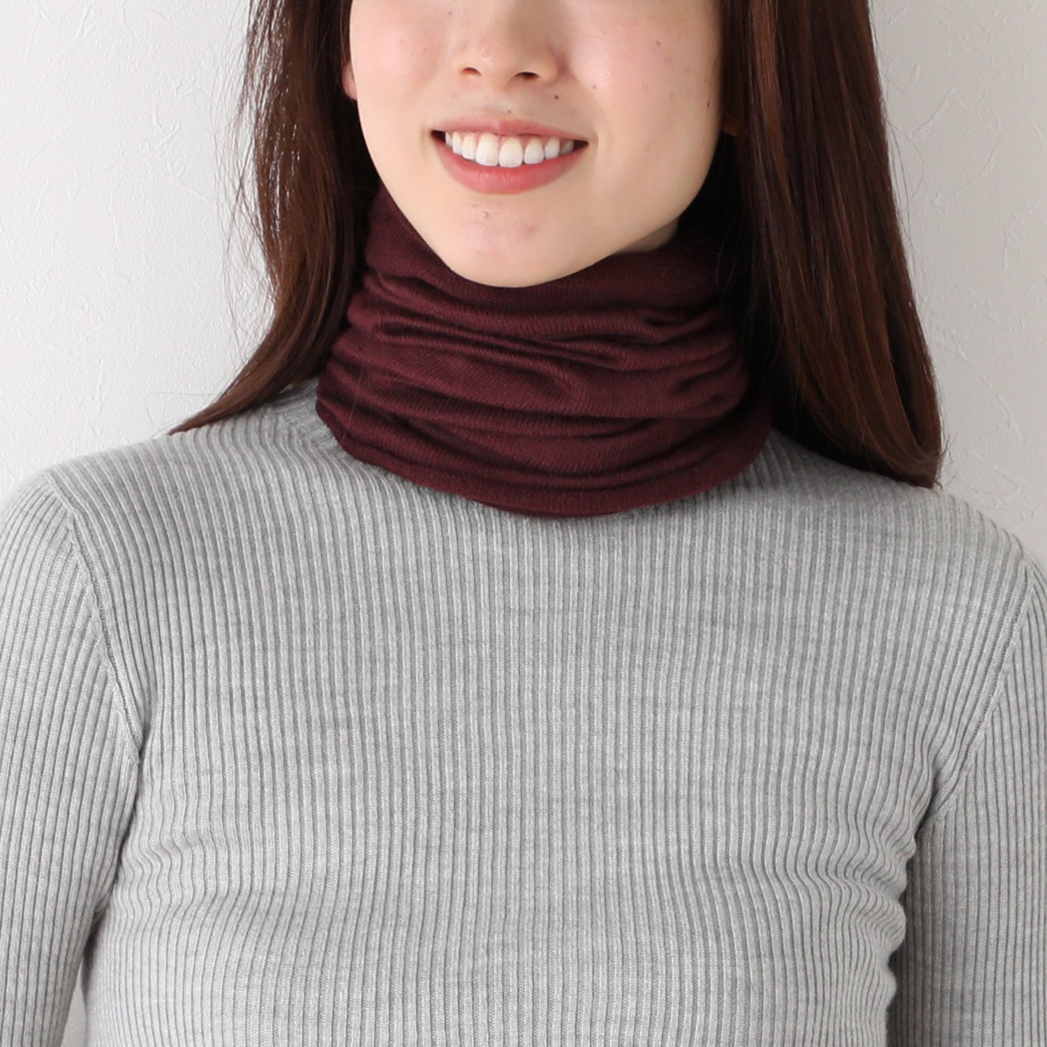 ハセガワ カシミヤよりも細い スパンシルク 無縫製ネックウォーマー