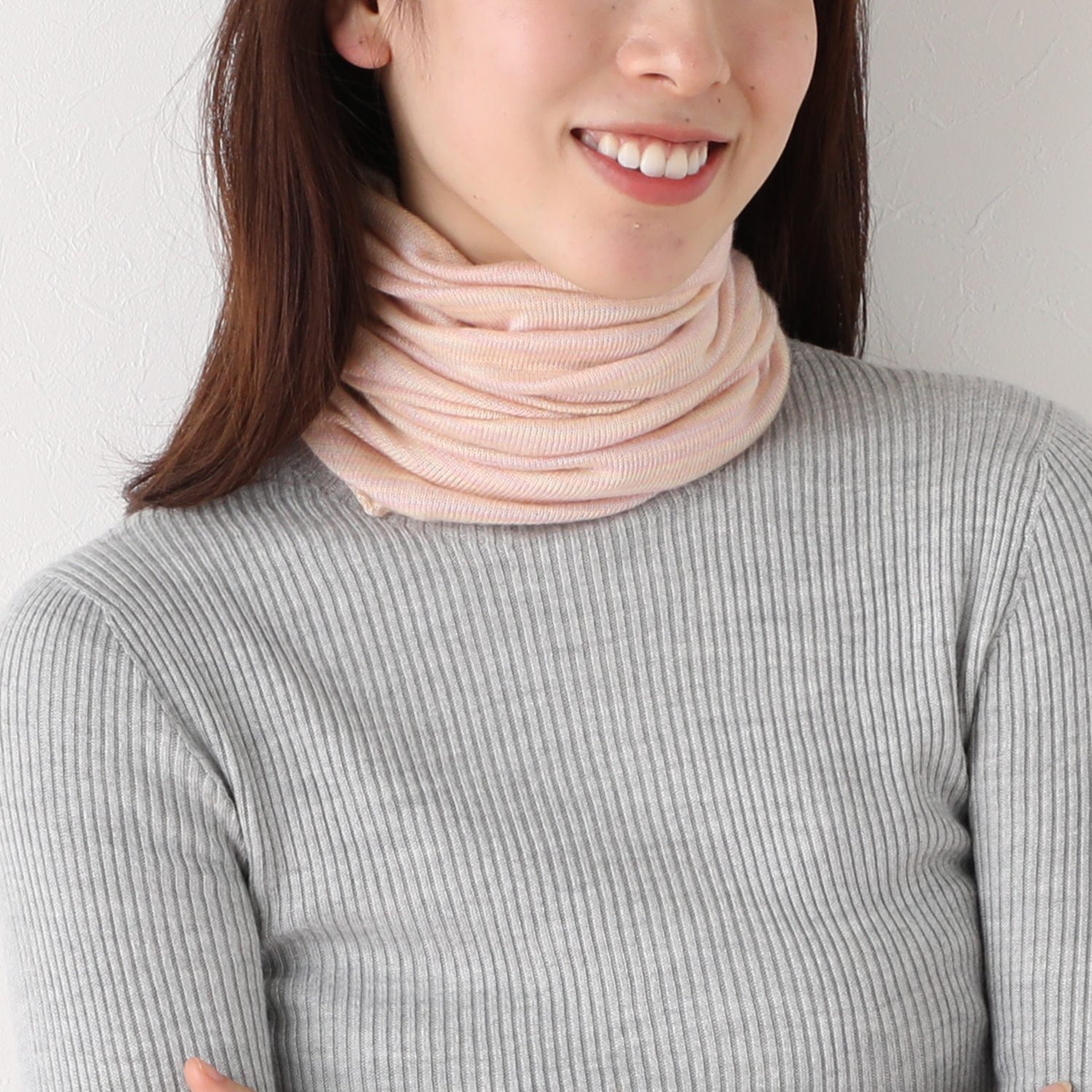 ハセガワ カシミヤよりも細い スパンシルク 無縫製ネックウォーマー