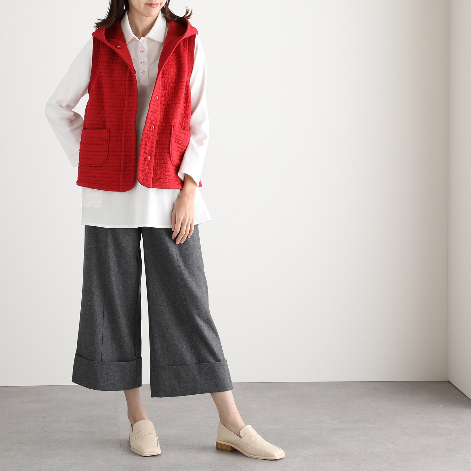 ハヤマ　ブリーズ 裾ダブル パンツ