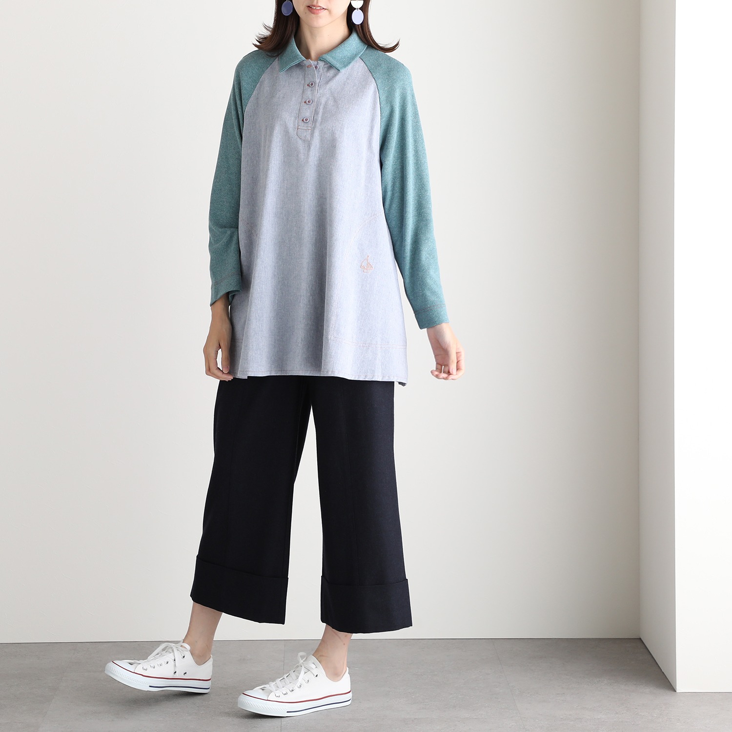 ハヤマ　ブリーズ 裾ダブル パンツ