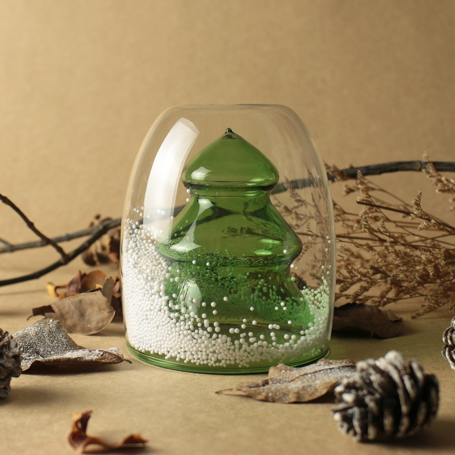 ＜クリスマスセット＞グッドグラス 使っても飾っても かわいい♪ 耐熱ガラス製 ダブルウォールグラス