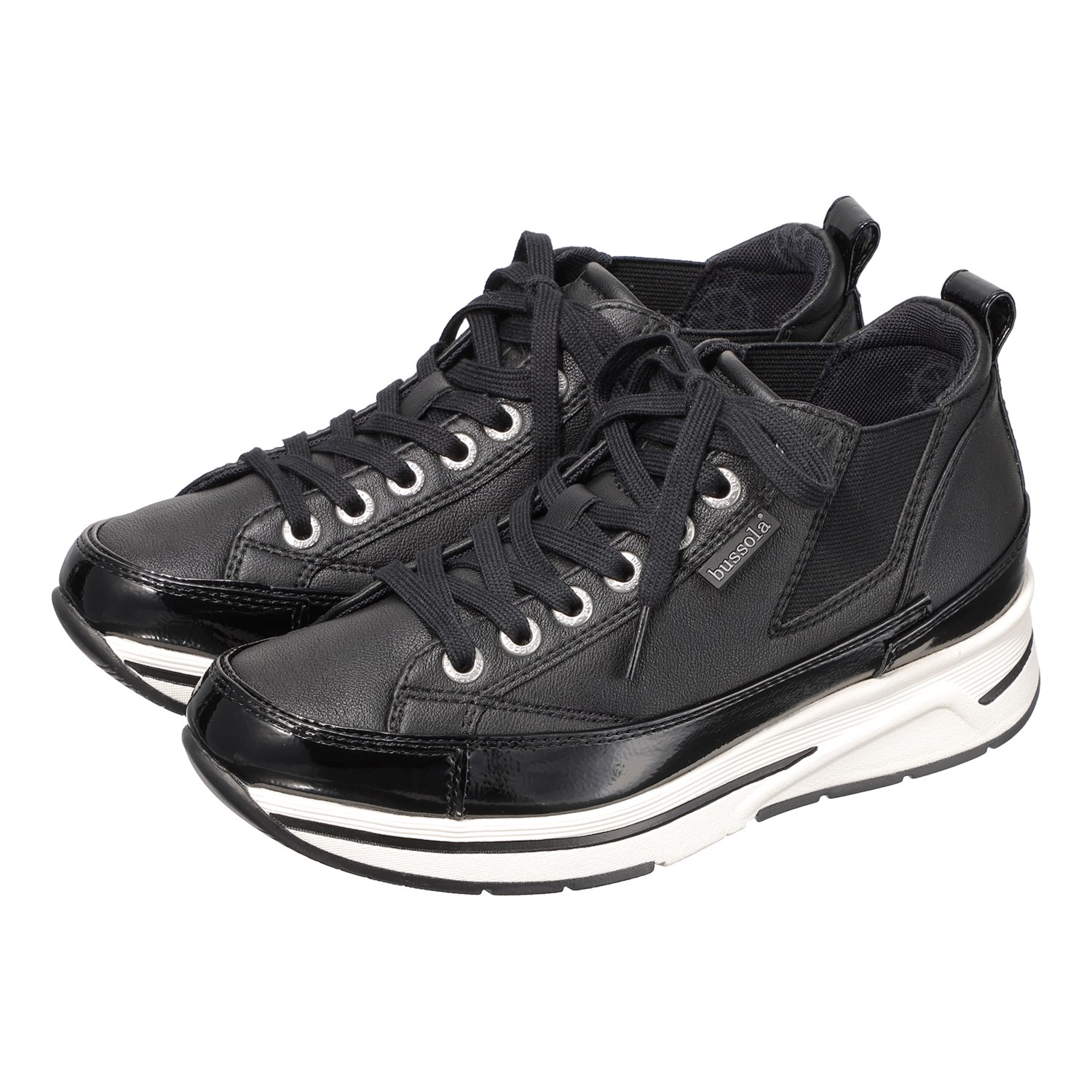 ブソラ ソフトレザー ミッドカット サイドゴアスニーカー