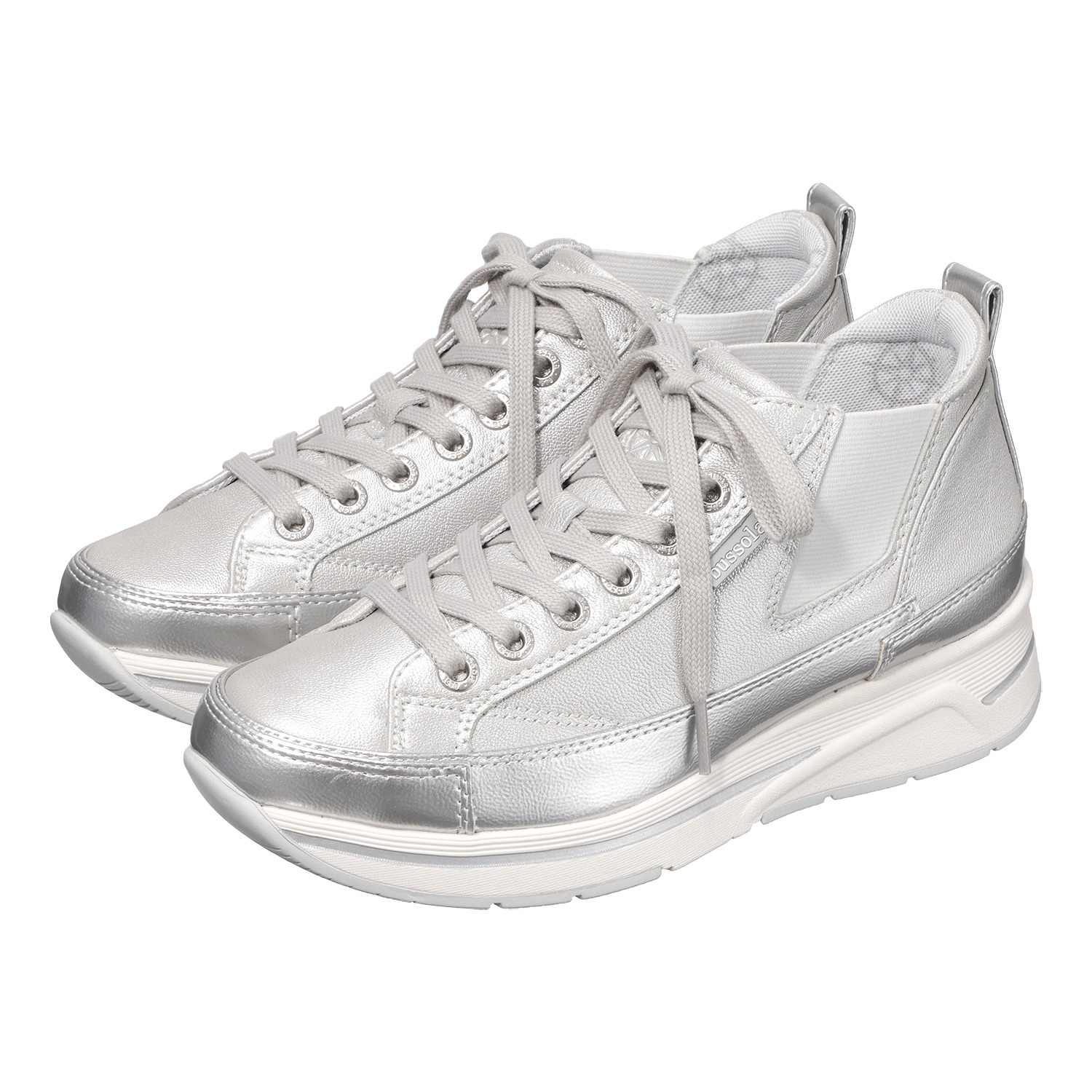 ブソラ ソフトレザー ミッドカット サイドゴアスニーカー