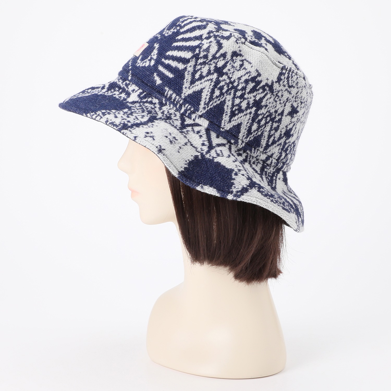 ニジイロキャンプ 日本製 ふんわり加工 ウール混 ハットデザインニット帽