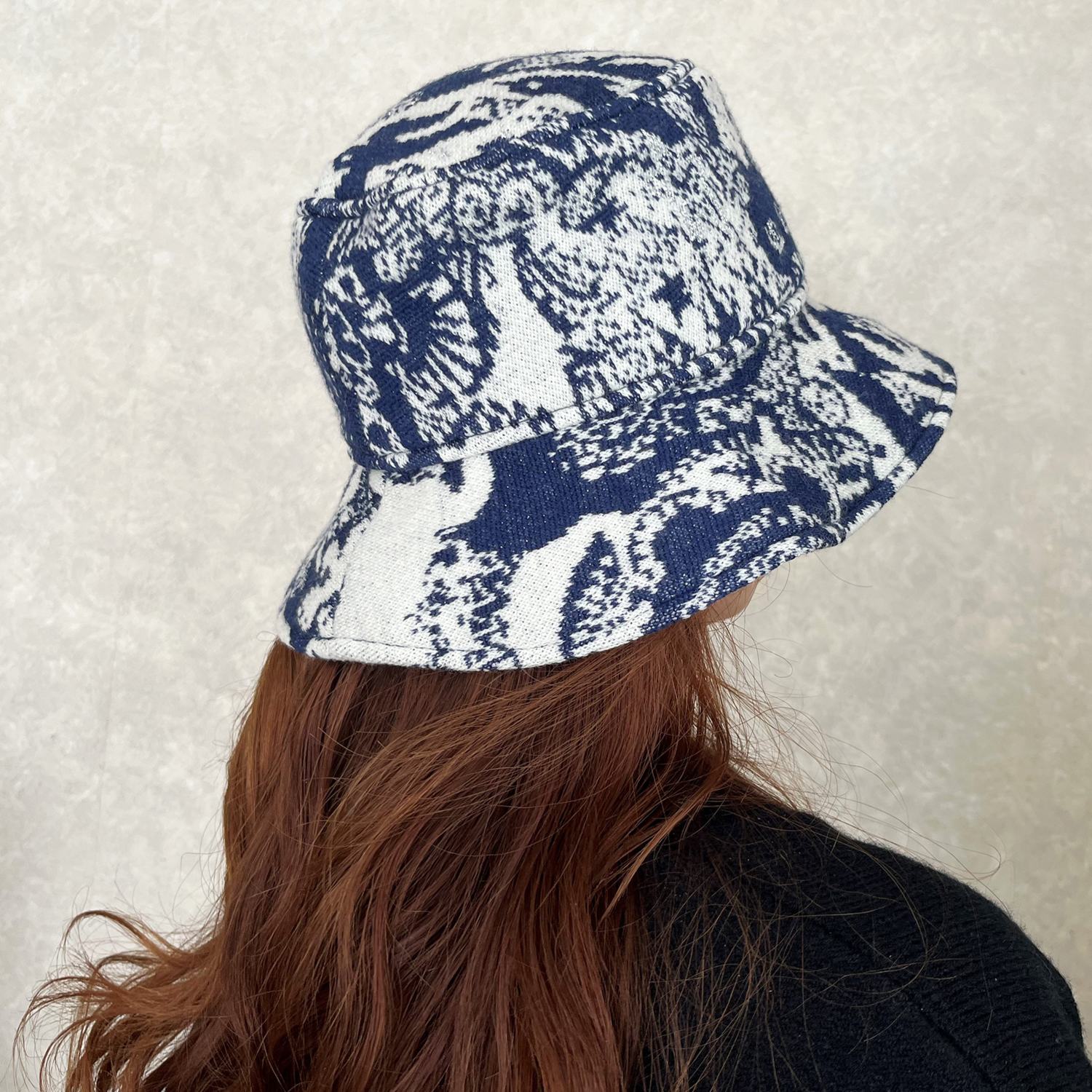 ニジイロキャンプ 日本製 ふんわり加工 ウール混 ハットデザインニット帽