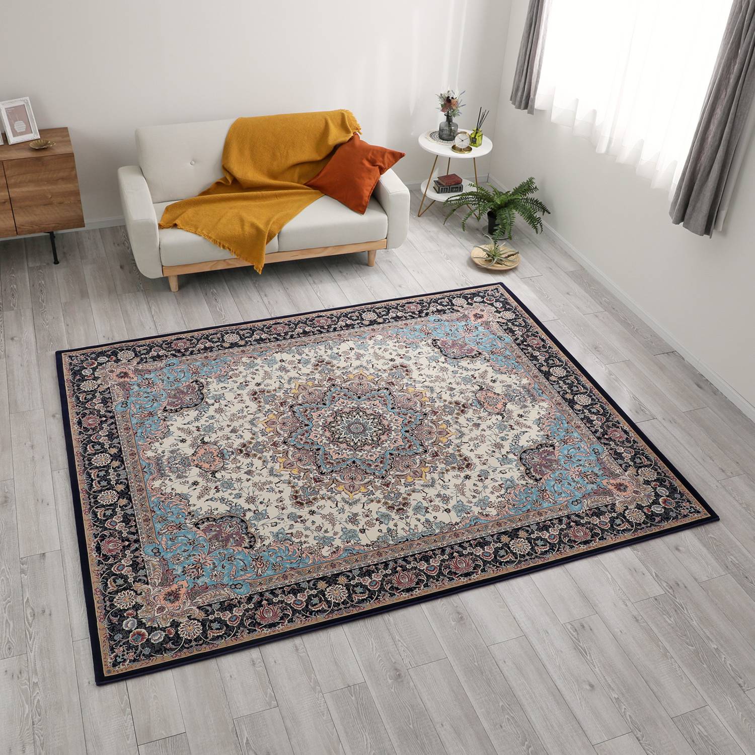 ＜２００×２５０ｃｍ＞エジプト製 ウィルトン織 高密度 ペルシャンデザイン カーペット “ロイヤルタピス” 