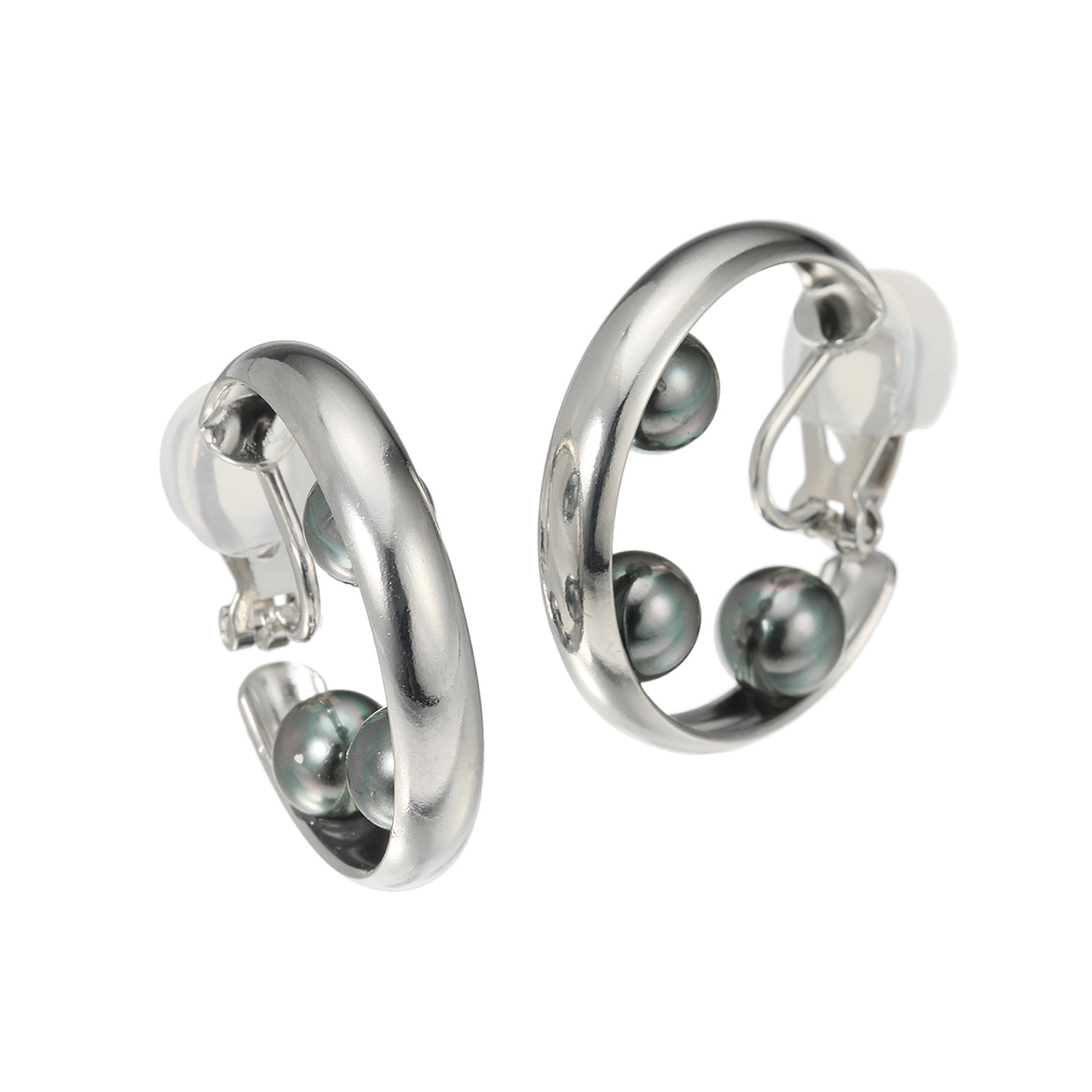 シマ・リリアーナ パールビジュウ付 フープイヤリング／ピアス