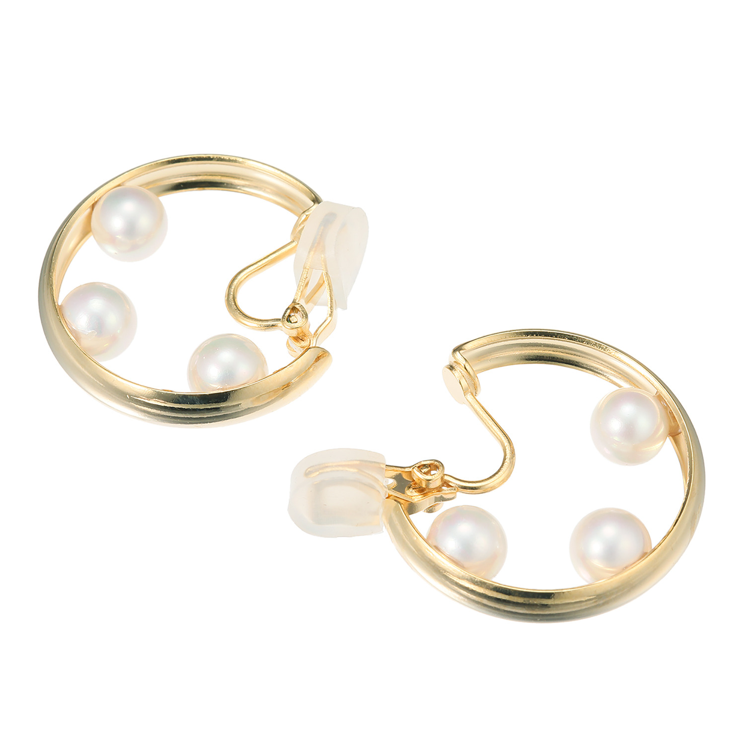 シマ・リリアーナ パールビジュウ付 フープイヤリング／ピアス