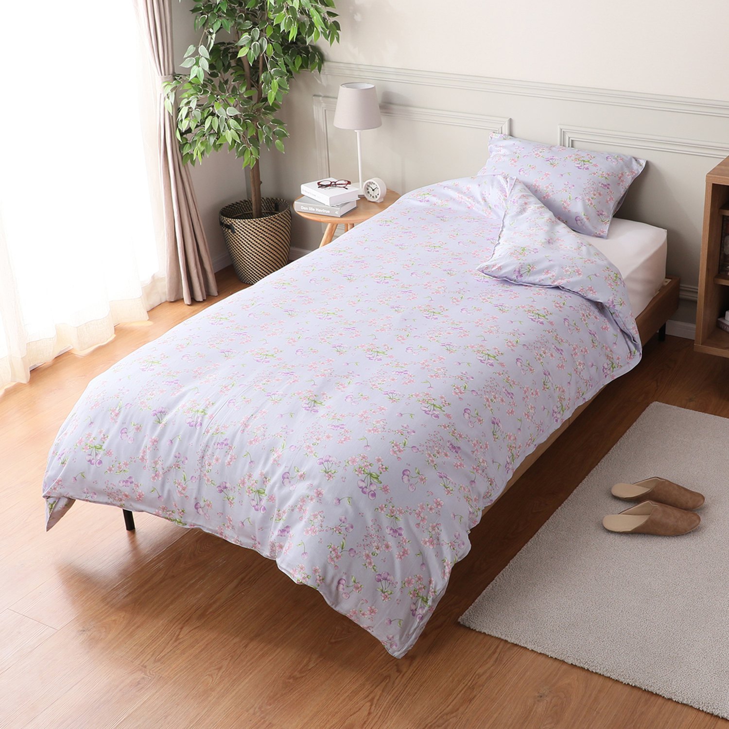 ＜シングル＞ロマンス小杉 モイスチャーコットン 朱子織 やわらか掛けふとんカバー 