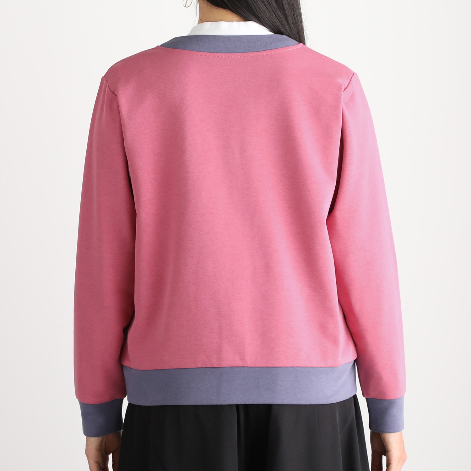 スカラー 裏毛 刺しゅうクルミボタン カーディガン