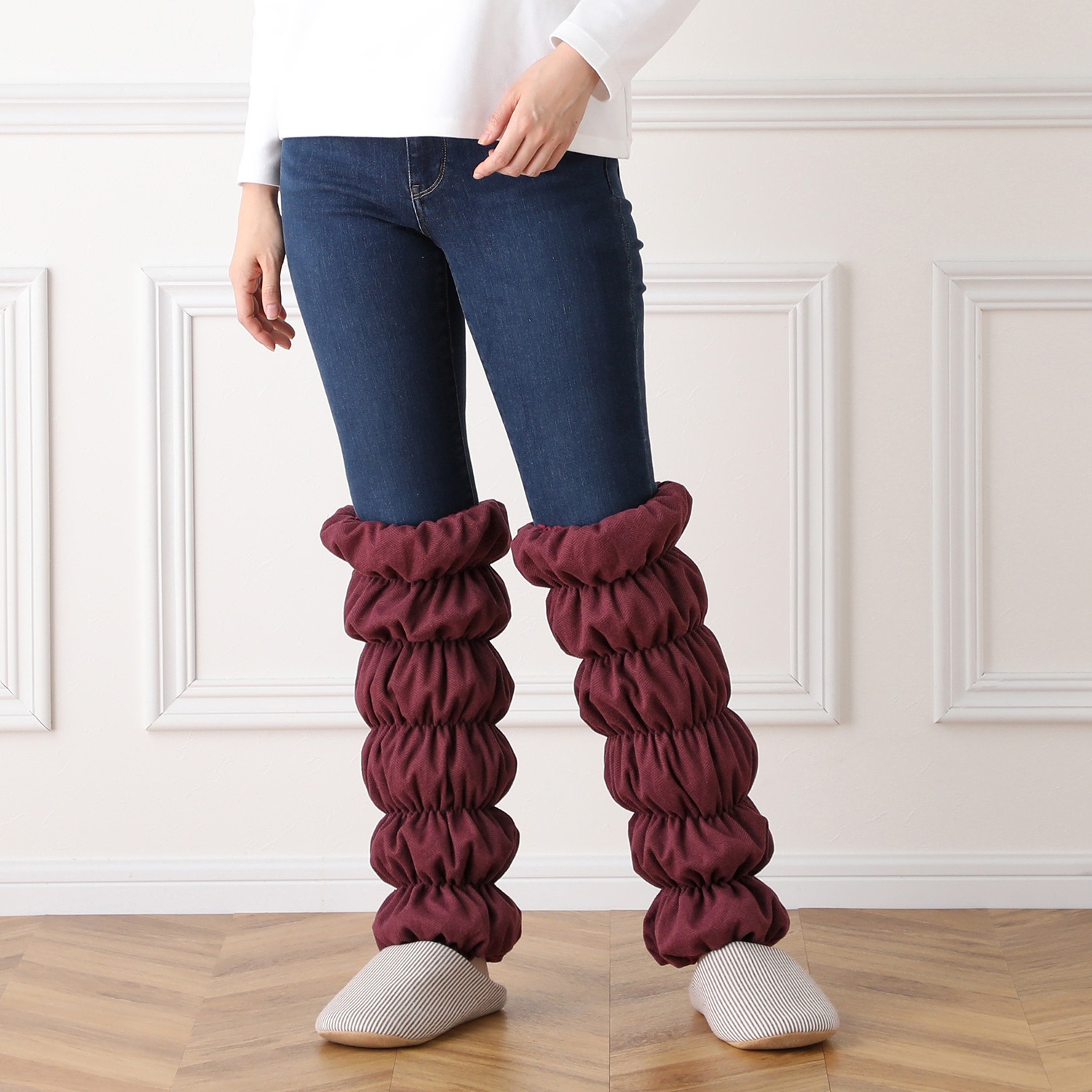 モノコト 全面中綿の三層構造で 暖かく、動きやすい！ あったか忍者 レッグウォーマー