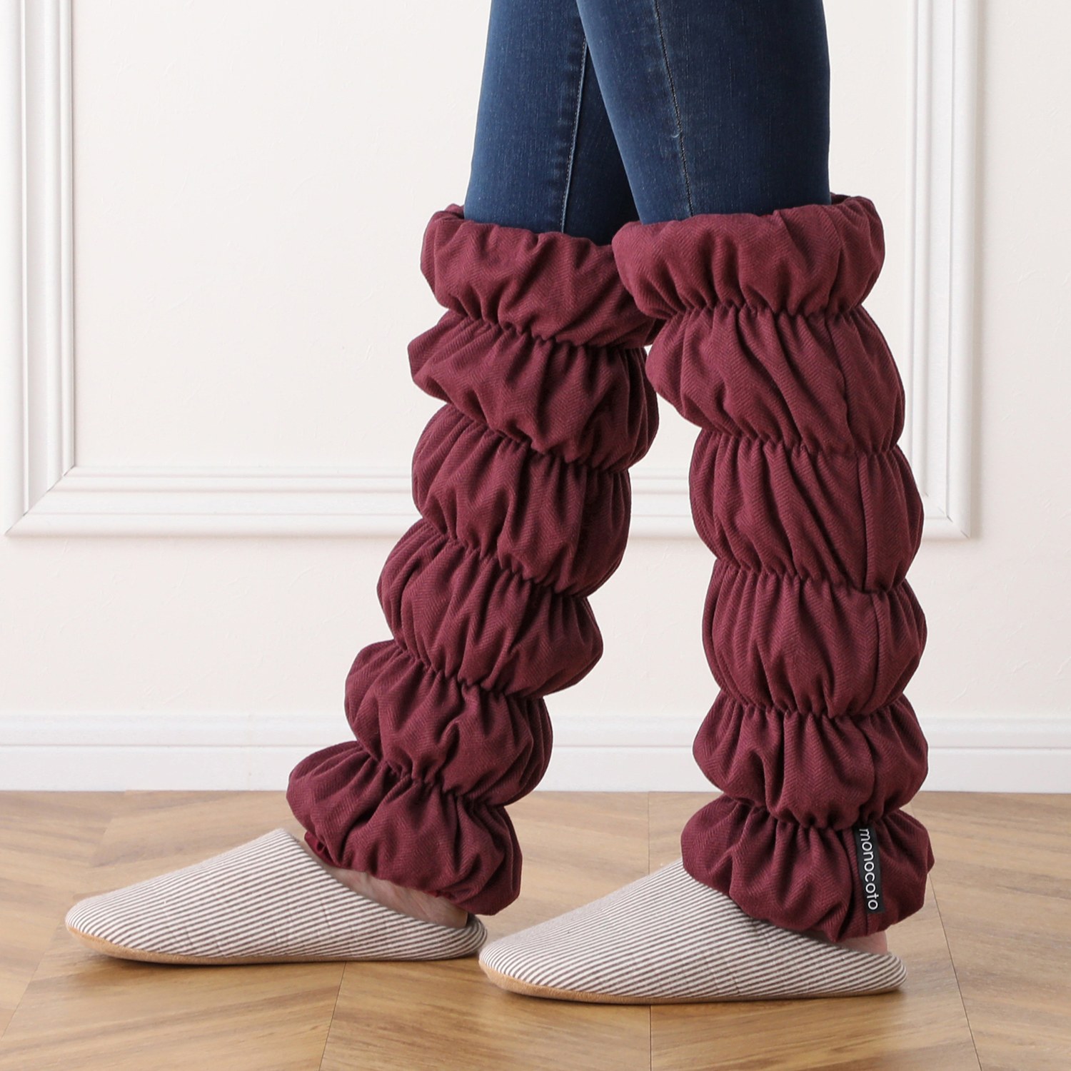 モノコト 全面中綿の三層構造で 暖かく、動きやすい！ あったか忍者 レッグウォーマー