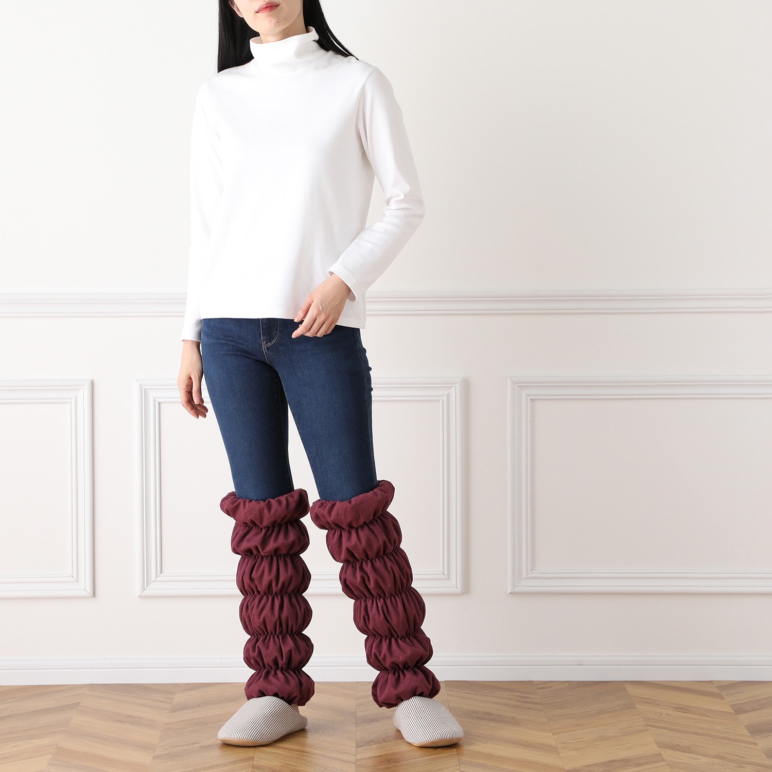 モノコト 全面中綿の三層構造で 暖かく、動きやすい！ あったか忍者 レッグウォーマー