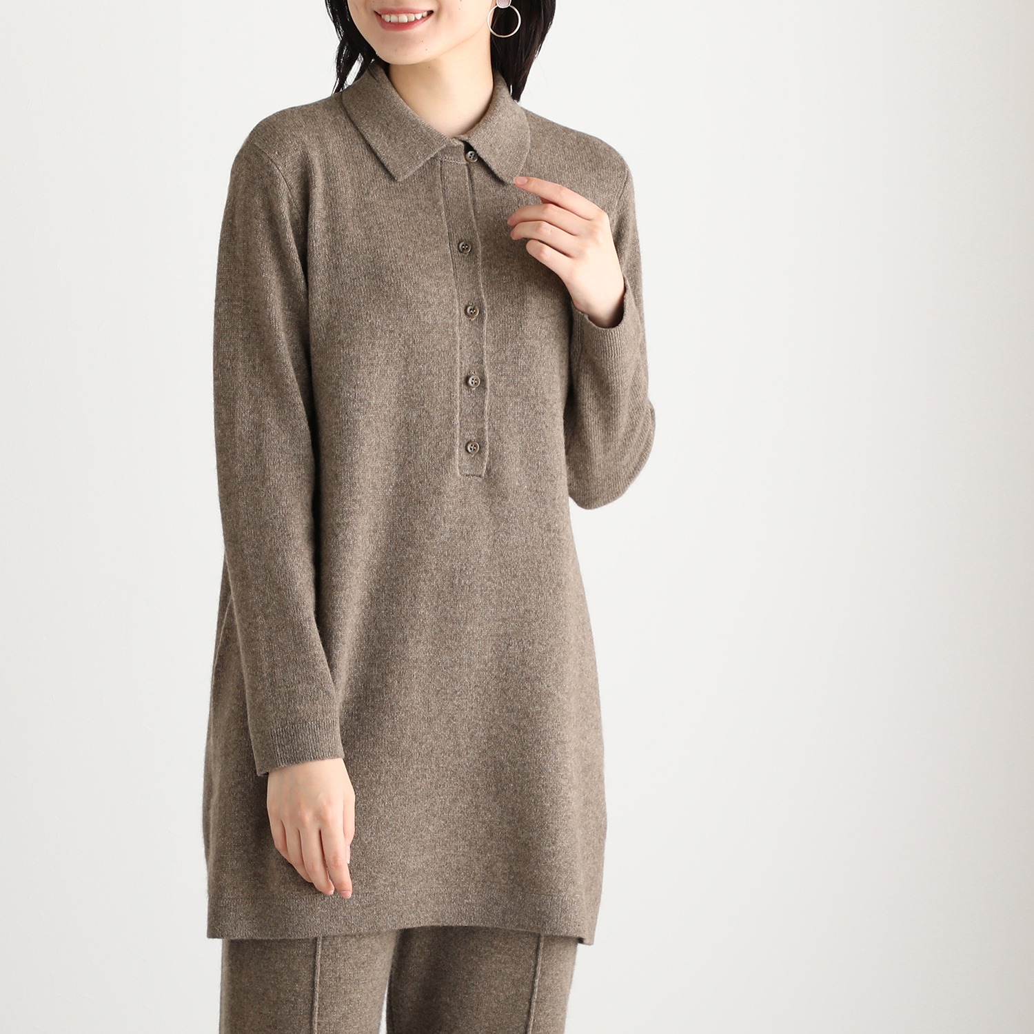 ネイチャーズ 無染色ヤク 襟付チュニック