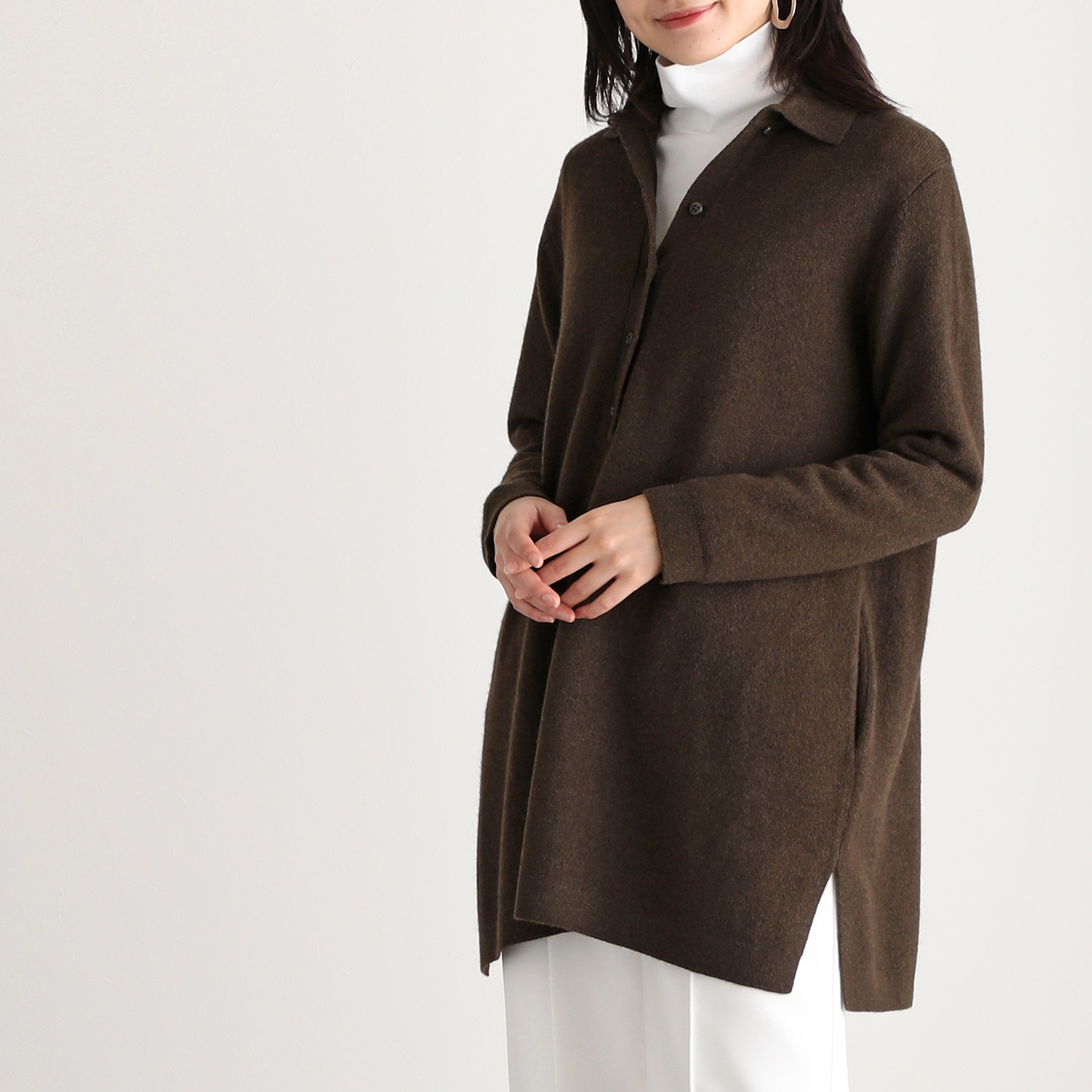 ネイチャーズ 無染色ヤク 襟付チュニック