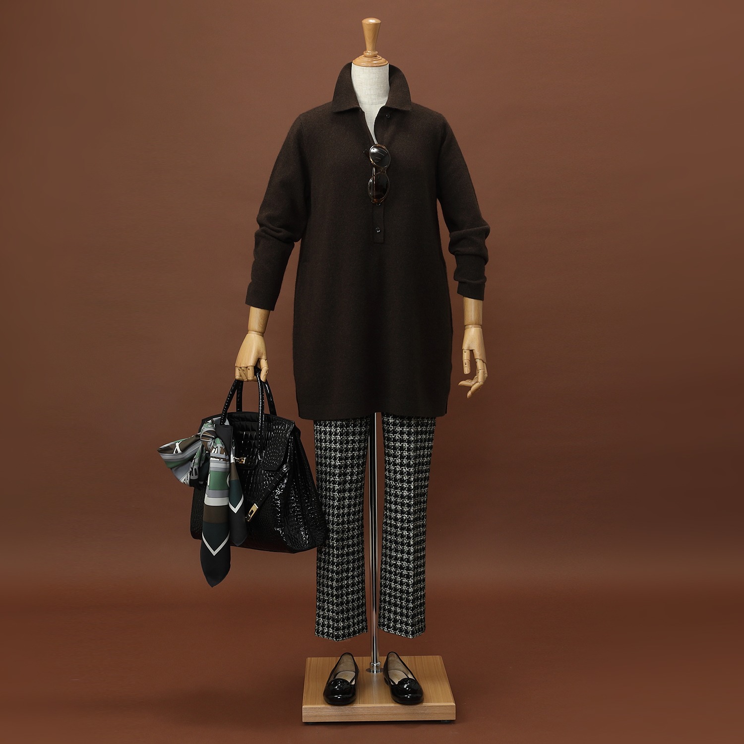 ネイチャーズ 無染色ヤク 襟付チュニック