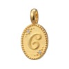 ピュールゴールドジャパン 純金＆天然ダイヤモンド オーバルデザイン イニシャル ペンダントトップ