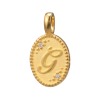 ピュールゴールドジャパン 純金＆天然ダイヤモンド オーバルデザイン イニシャル ペンダントトップ