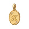 ピュールゴールドジャパン 純金＆天然ダイヤモンド オーバルデザイン イニシャル ペンダントトップ
