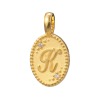 ピュールゴールドジャパン 純金＆天然ダイヤモンド オーバルデザイン イニシャル ペンダントトップ