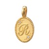 ピュールゴールドジャパン 純金＆天然ダイヤモンド オーバルデザイン イニシャル ペンダントトップ