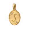 ピュールゴールドジャパン 純金＆天然ダイヤモンド オーバルデザイン イニシャル ペンダントトップ