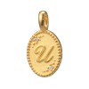 ピュールゴールドジャパン 純金＆天然ダイヤモンド オーバルデザイン イニシャル ペンダントトップ