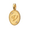ピュールゴールドジャパン 純金＆天然ダイヤモンド オーバルデザイン イニシャル ペンダントトップ