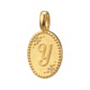 ピュールゴールドジャパン 純金＆天然ダイヤモンド オーバルデザイン イニシャル ペンダントトップ