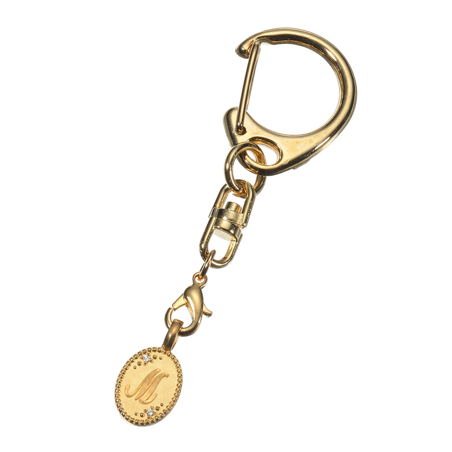 ピュールゴールドジャパン 純金＆天然ダイヤモンド オーバルデザイン イニシャル ペンダントトップ