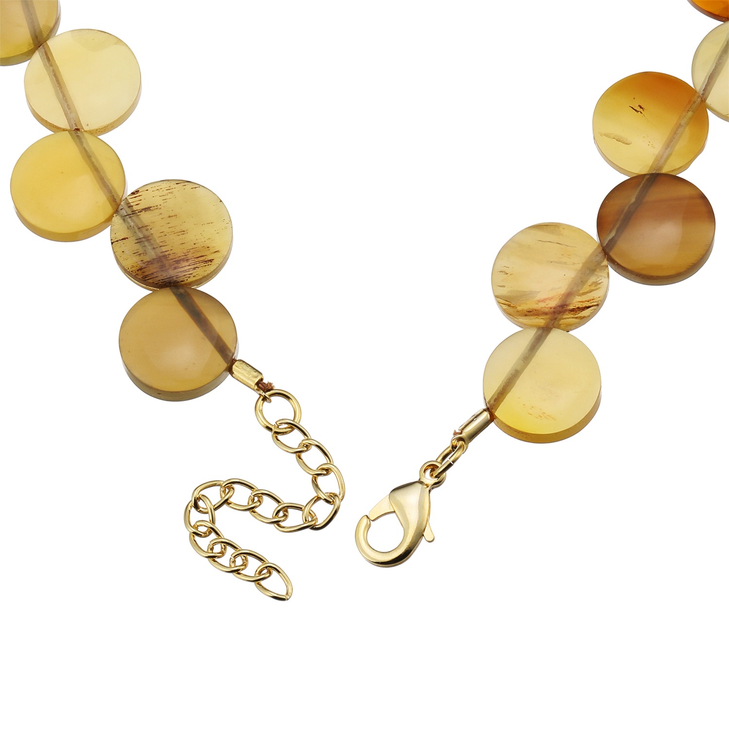 グレイスモア 飴色水牛 サークルモティーフ ランダムグラデーション ネックレス