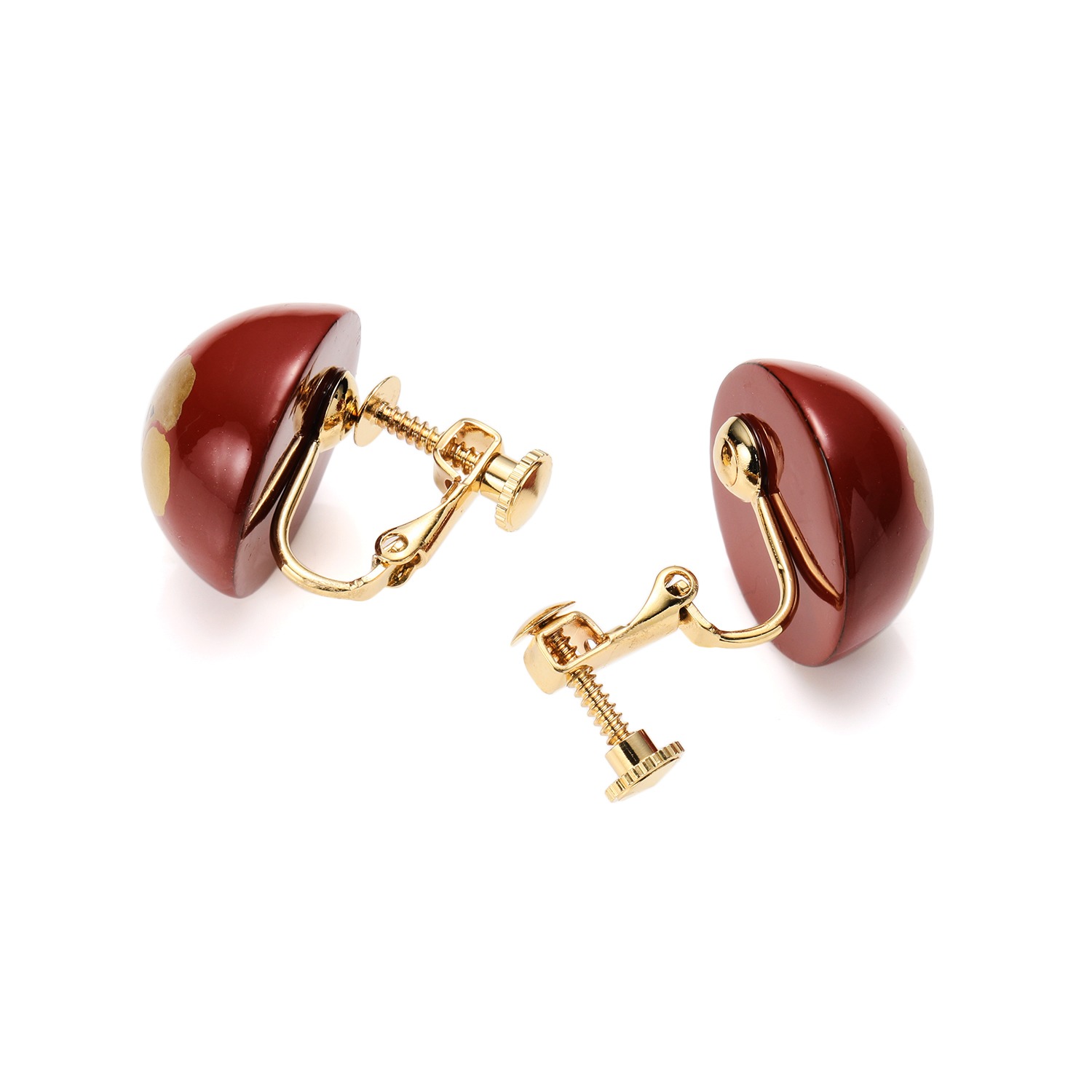 天然木 漆職人のイヤリング