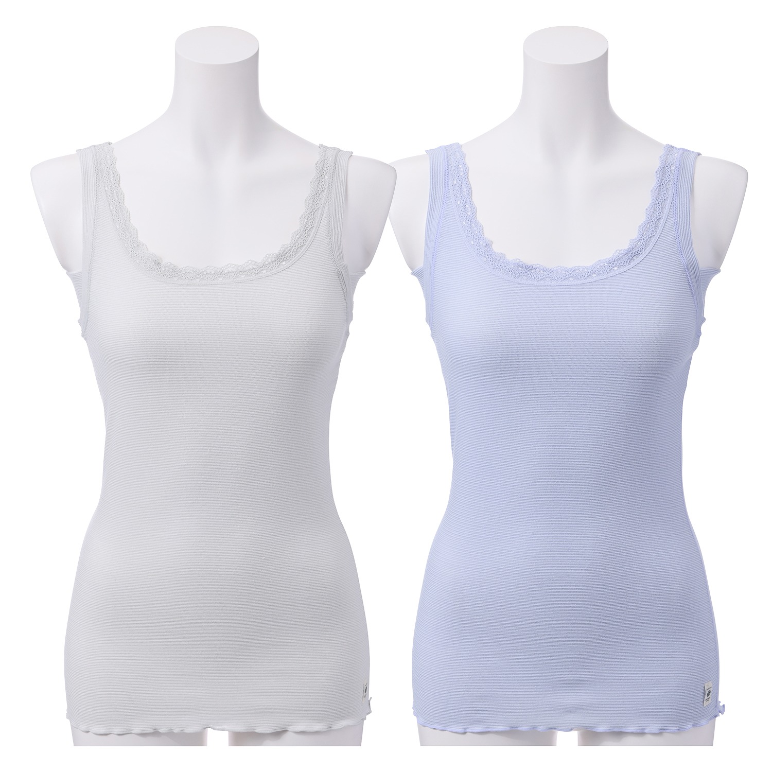 丸福ガーゼ 吸水速乾・抗菌防臭 綿モダール混 汗取り付 ２ウェイタンクトップ ２枚セット