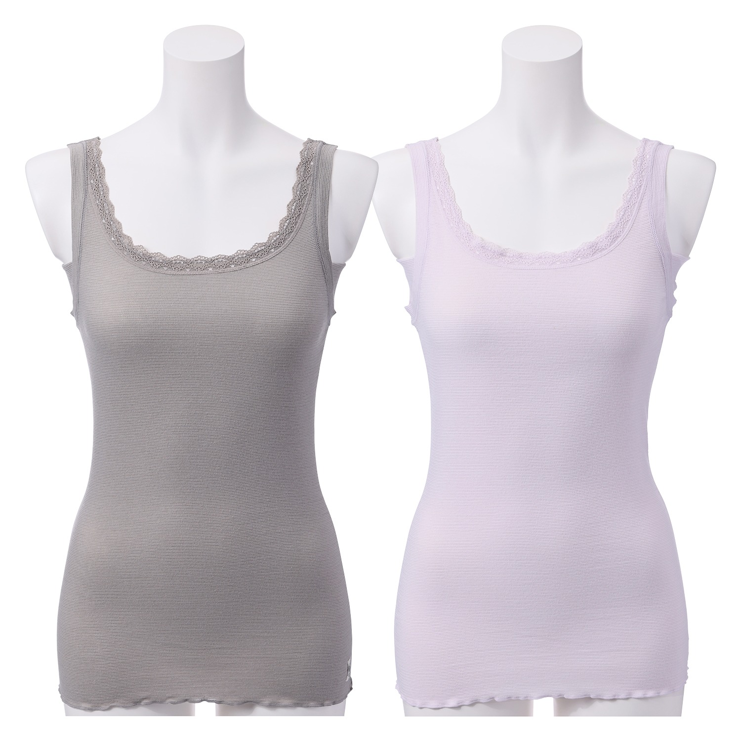 丸福ガーゼ 吸水速乾・抗菌防臭 綿モダール混 汗取り付 ２ウェイタンクトップ ２枚セット