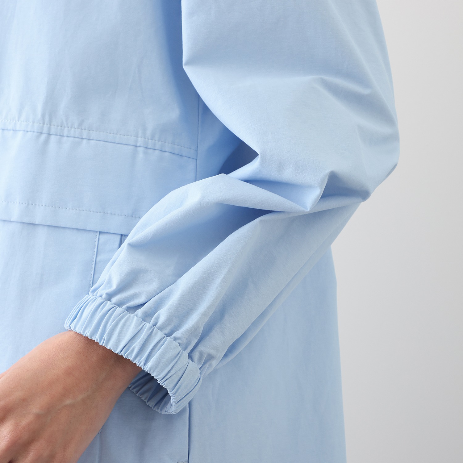 メリオン はっ水・防風・花粉付着防止 軽量一枚仕立て 多層デザインポケット Ａラインコート