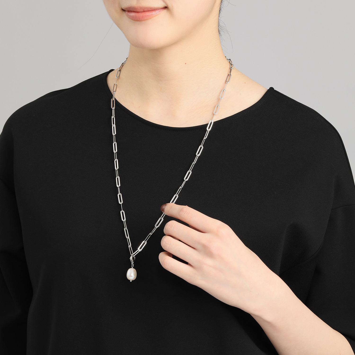 ラフィナリスタ サージカルステンレス 淡水バロックパール ボリュームアクセント チャーム