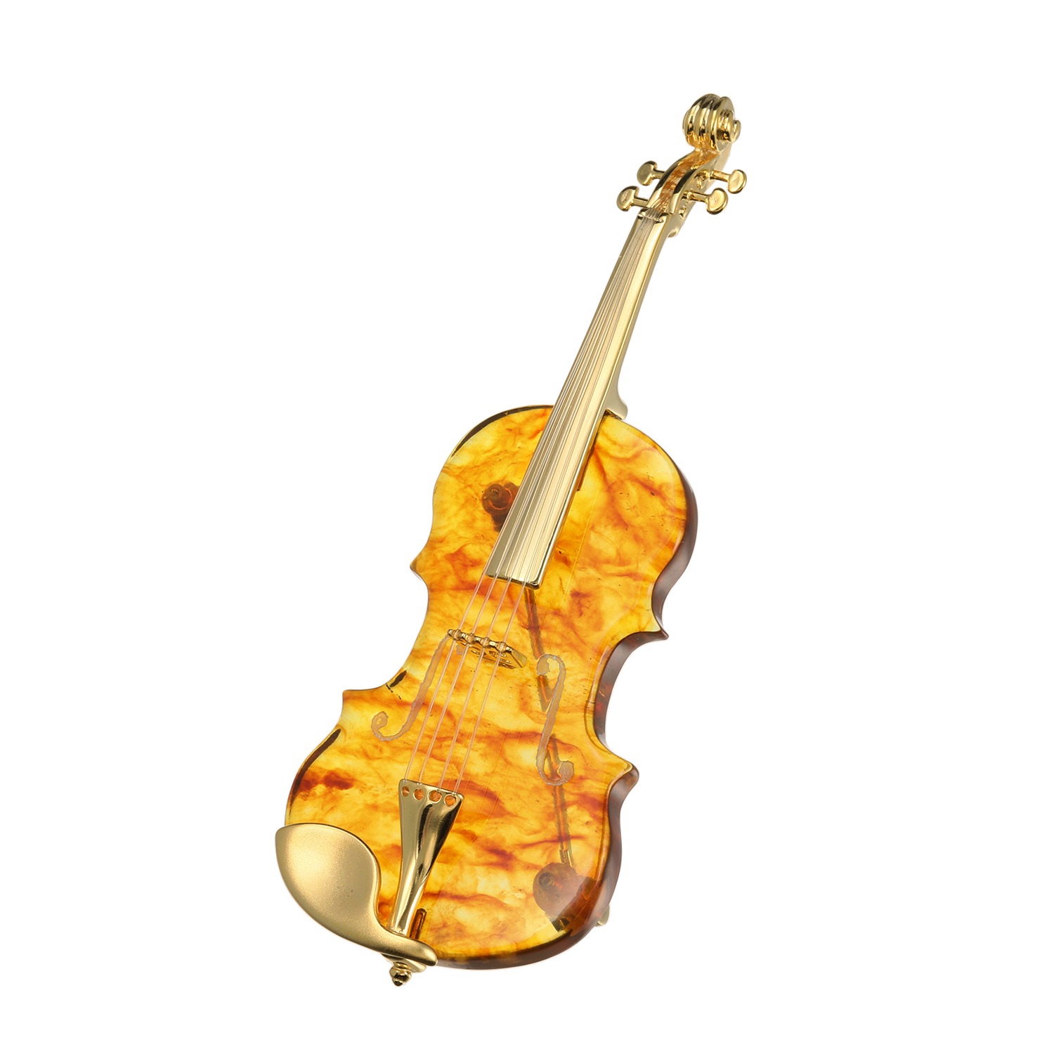 久慈琥珀 リファインドアンバー ヴァイオリンモティーフ ブローチ
