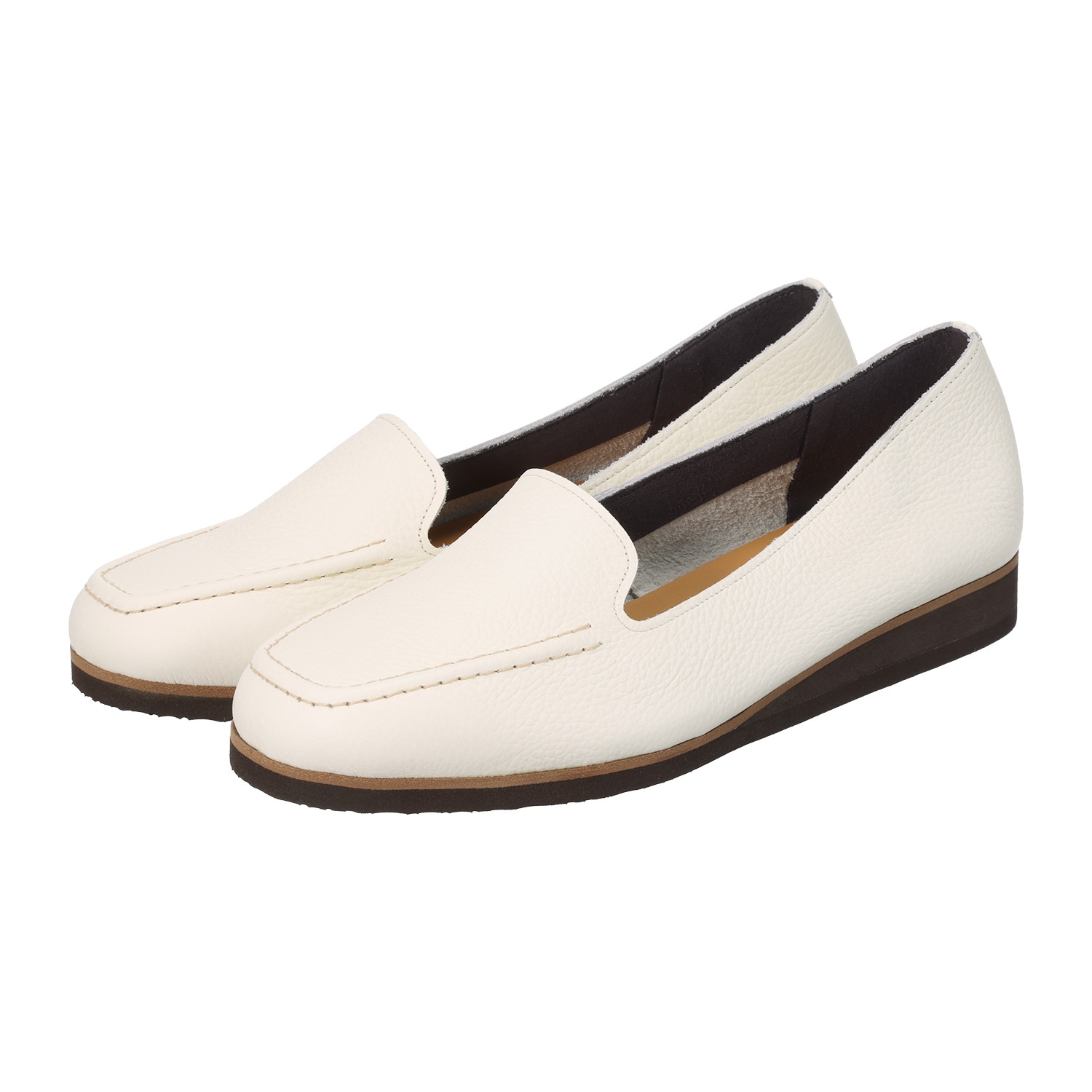 フィグリーノ 日本製　牛革柔らか仕立て モカステッチ 超軽量リラックス フラットシューズ 