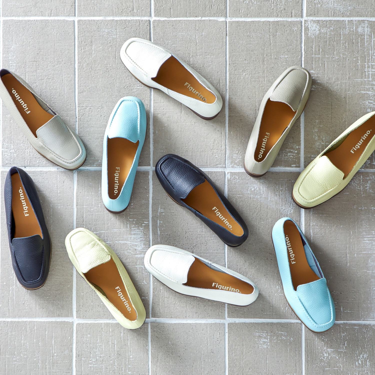 フィグリーノ 日本製　牛革柔らか仕立て モカステッチ 超軽量リラックス フラットシューズ 