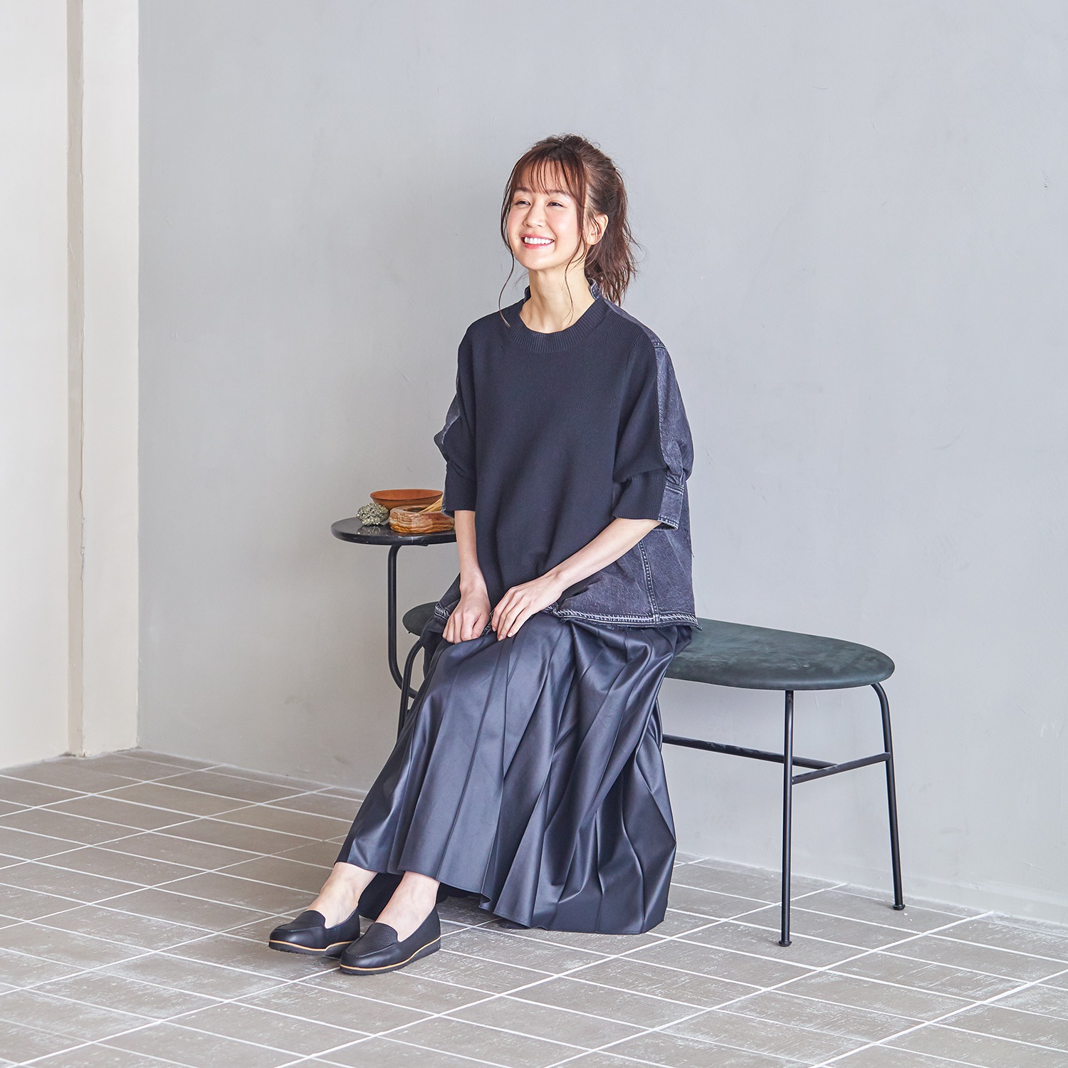 フィグリーノ 日本製　牛革柔らか仕立て モカステッチ 超軽量リラックス フラットシューズ 