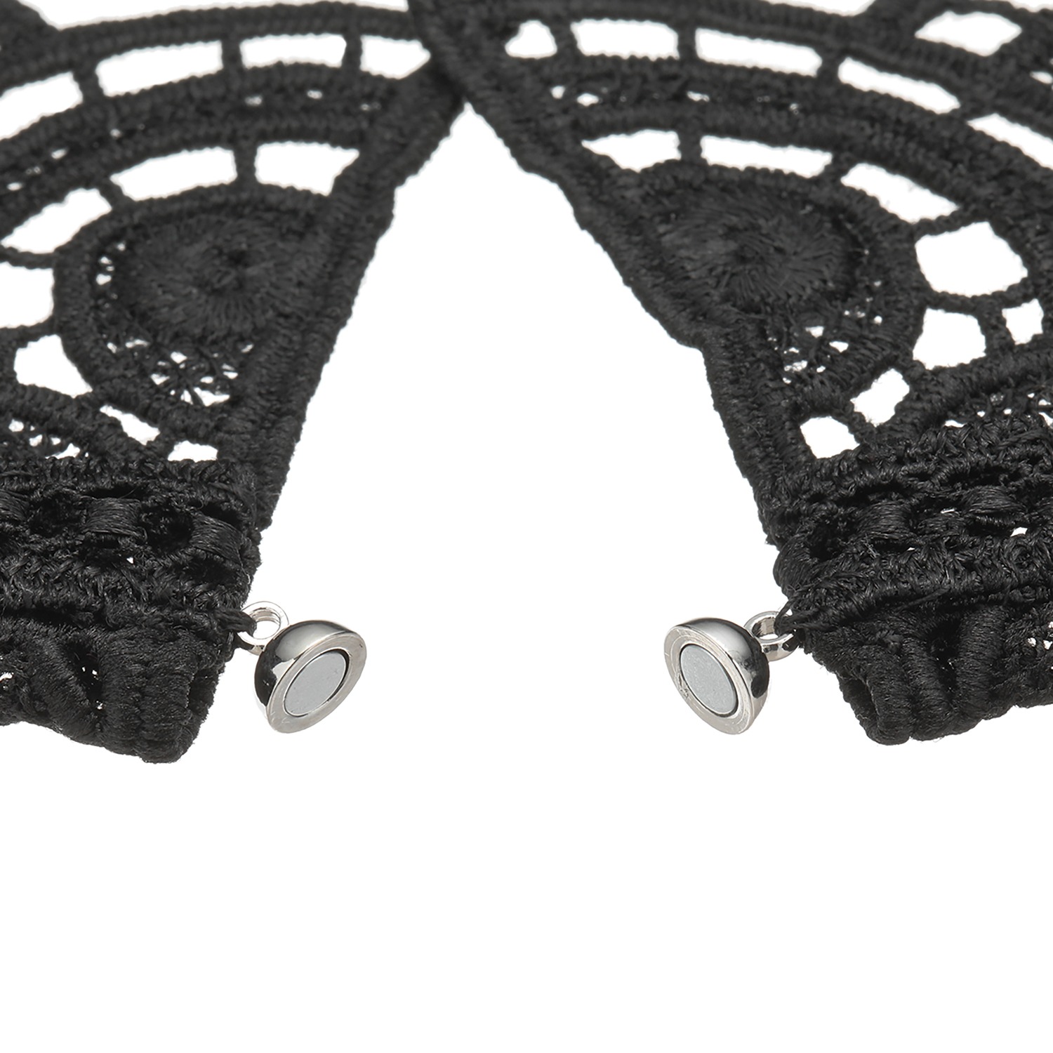 メルレット エンブロイダリーレース マグネットで簡単着脱 ベーシック＆エレガントな 付け襟風ネックレス