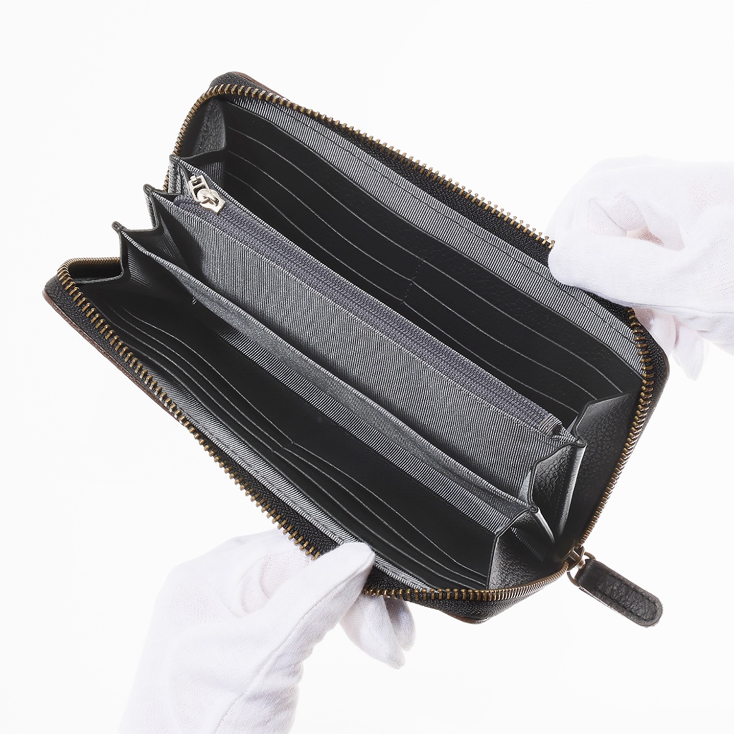 リアマッサ 鹿革 ラウンドウォレット