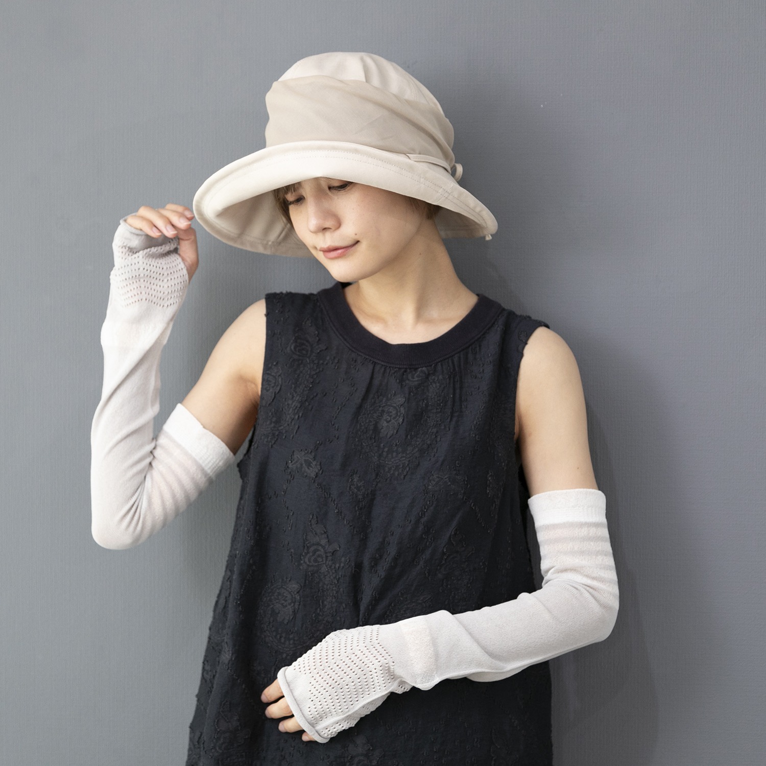 ベル・モード 日本製 シアーアクセント アームカバー