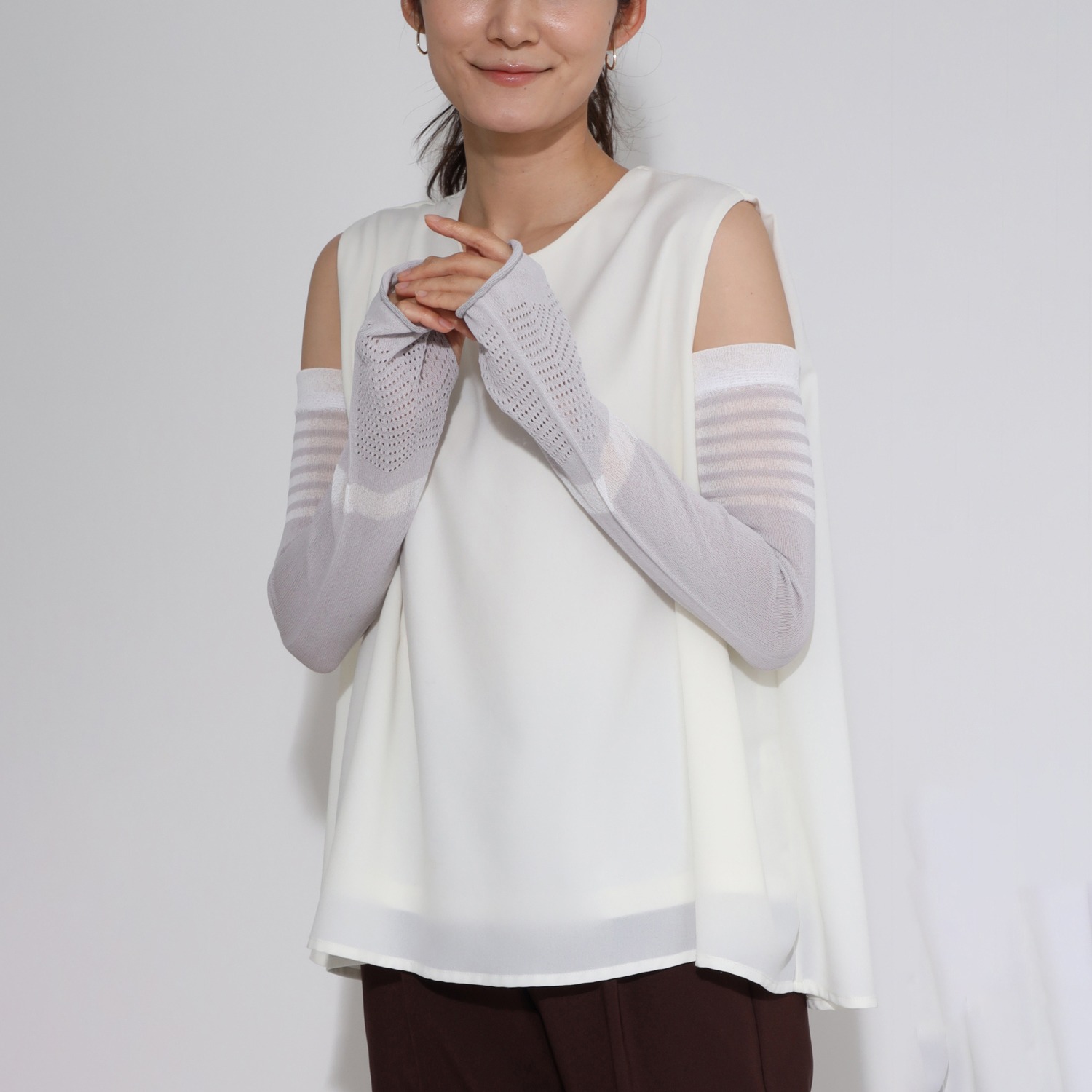 ベル・モード 日本製 シアーアクセント アームカバー