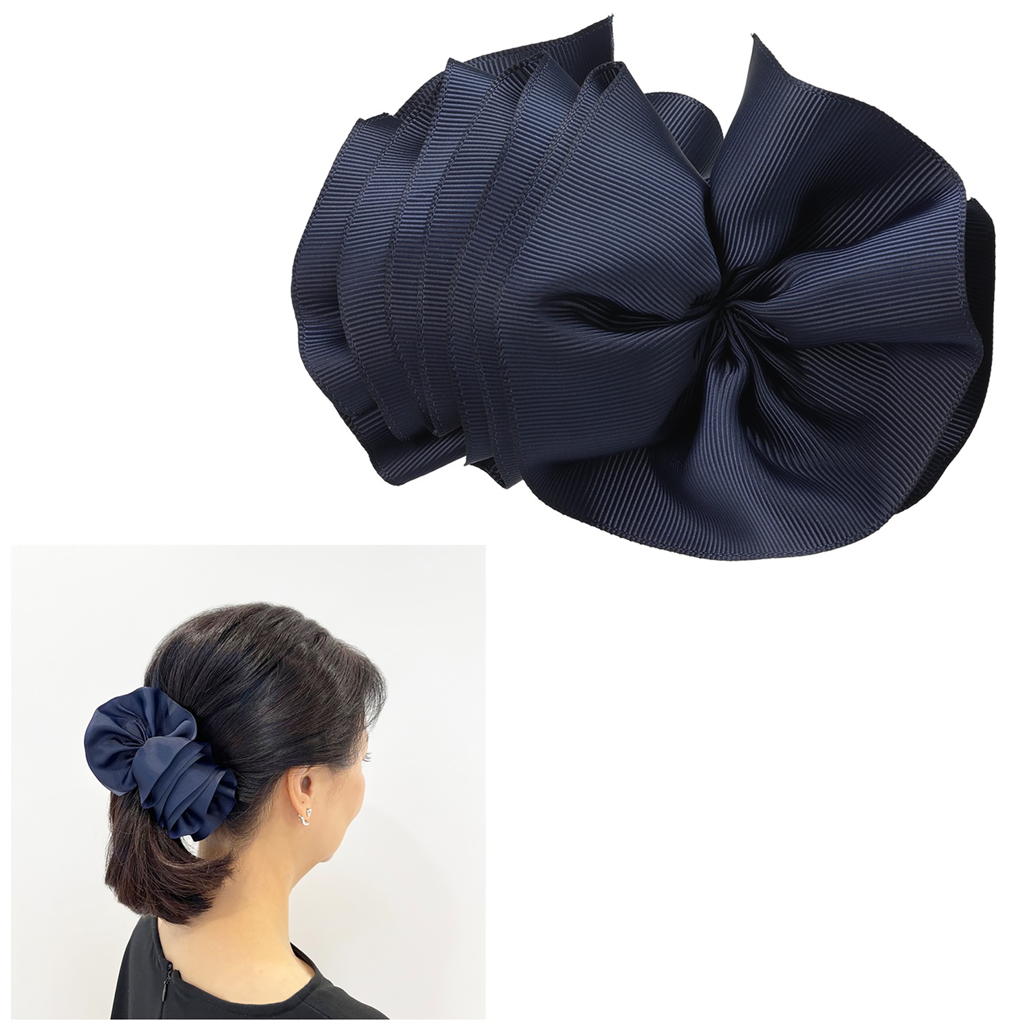 フラワー グログラン バナナクリップ