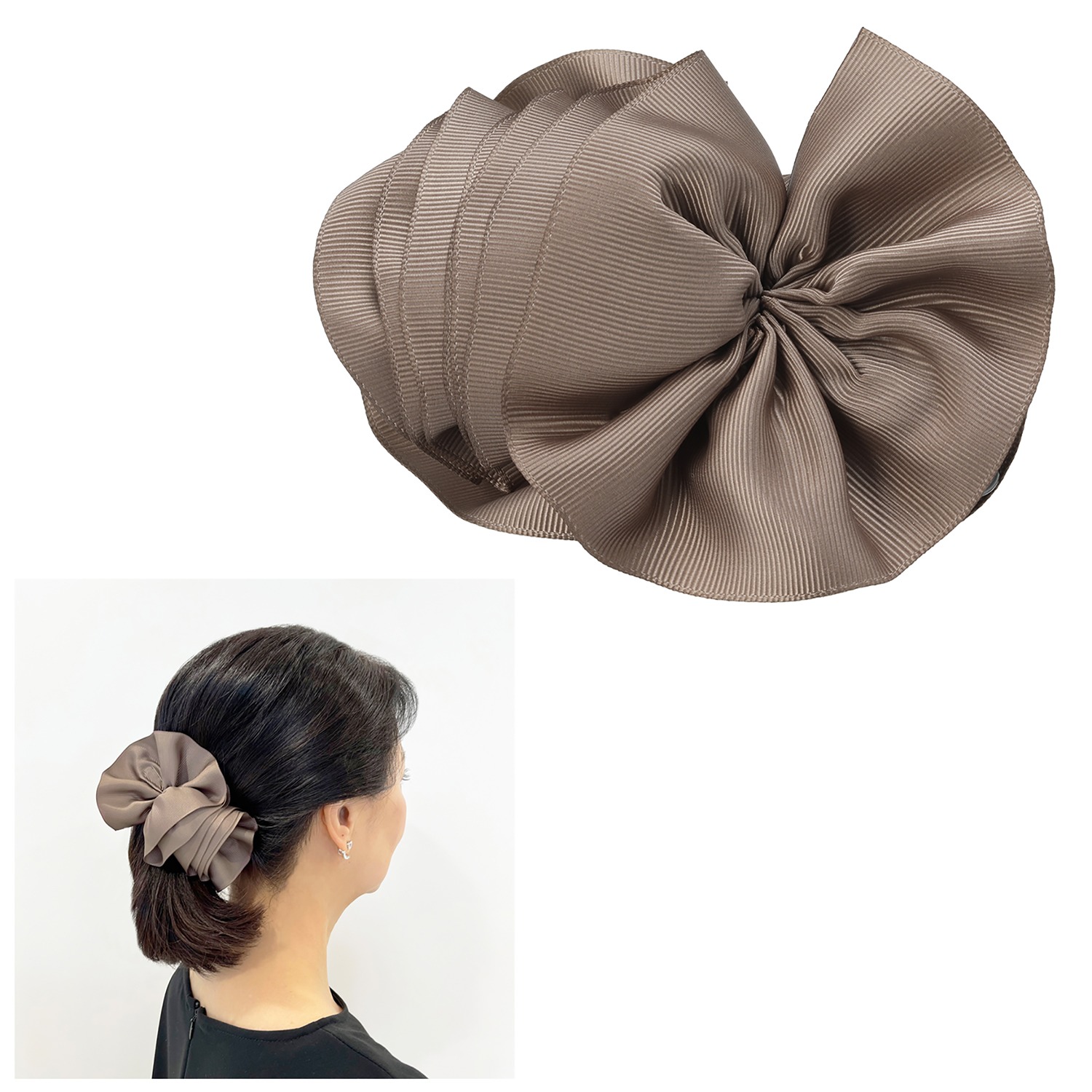 フラワー グログラン バナナクリップ